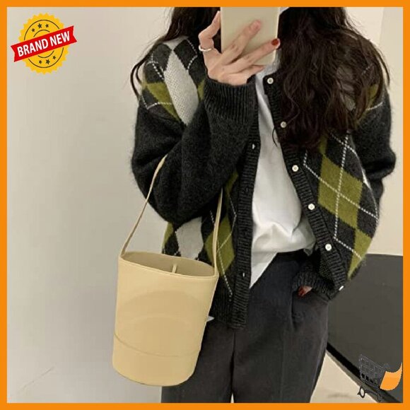 Chunky Knit Cardigan V-Neck Button Closure Long Sleeve Vintage Sweater - Picture 4 of 7